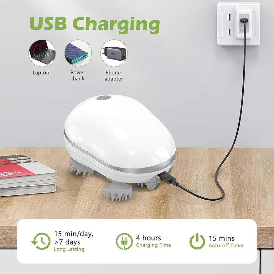 Smart Electric Scalp Massager β Deep Relaxation, Stress Relief & Better Hair Care (USB Rechargeable)